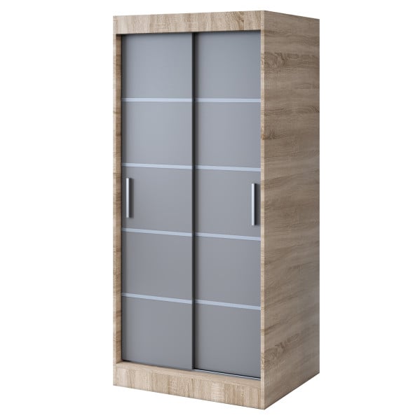 Szafa przesuwna 90x200 Nina , Dąb Sonoma / Antracyt mat 630120