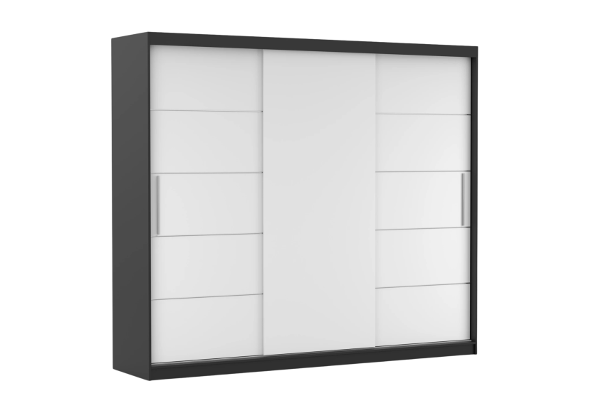 Szafa przesuwna Alba 250 Czarny mat/Biały mat 732117