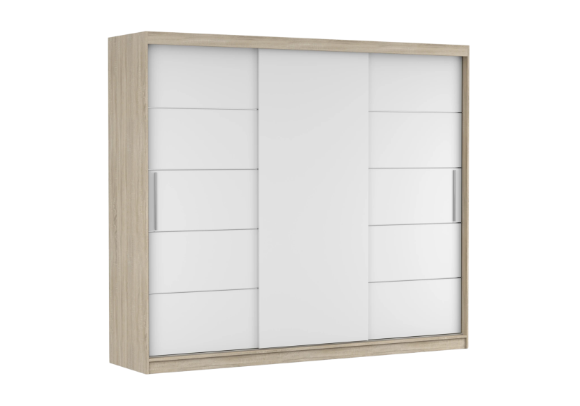 Szafa przesuwna Alba 250 Dąb sonoma/Biały mat 732143
