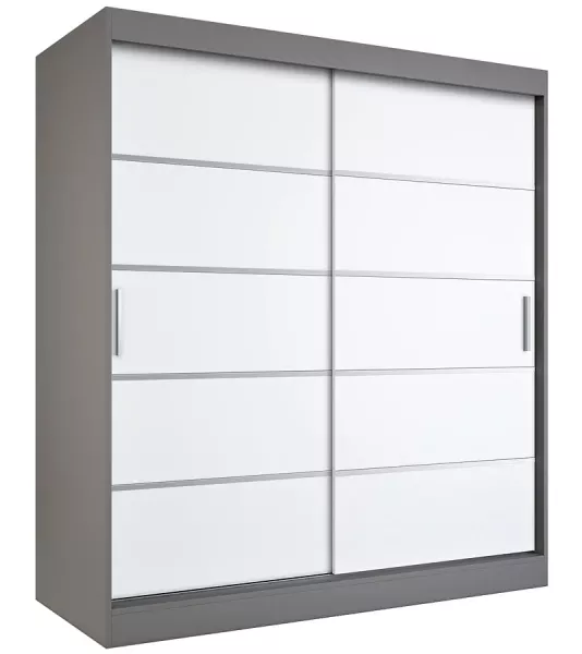 Szafa przesuwna antracyt + biały 180 cm - Jotica 759184