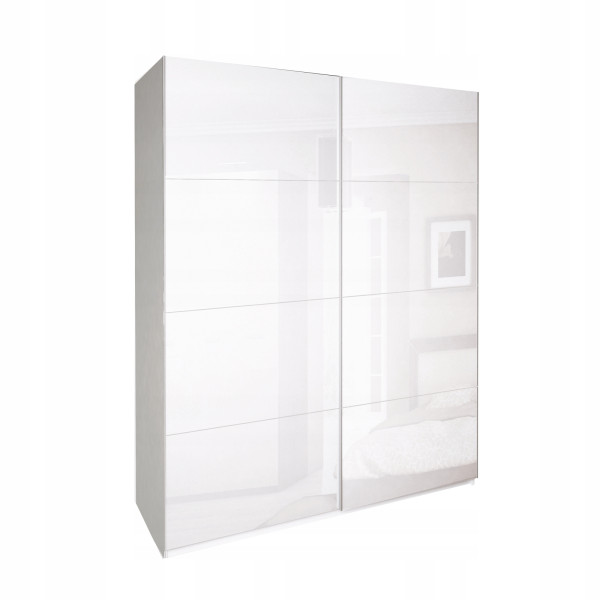 SZAFA PRZESUWNA Bella 200cm biały połysk PŁYTA LAMINOWANA 261438