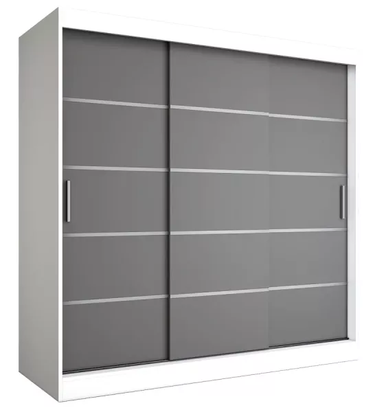 Szafa przesuwna biały + antracyt 200 cm - Maax 759185