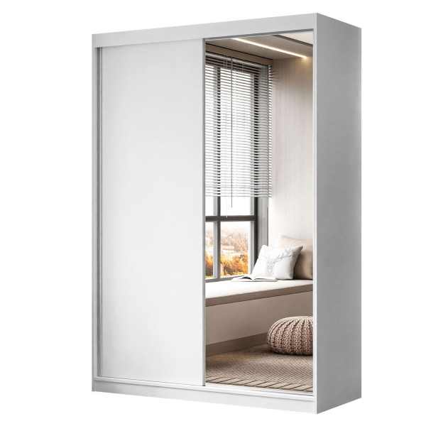 Szafa przesuwna CAMARO II z lustrem 150 cm biały mat 143396