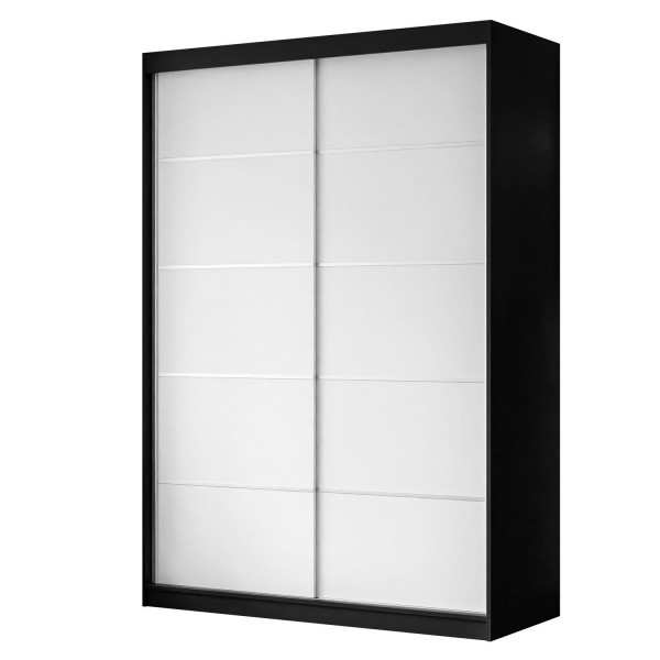 Szafa przesuwna CAMARO PLUS 150 cm czarny/biały mat 143392