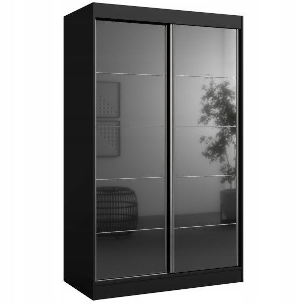 Szafa przesuwna Como 2D 120 Czarna (lacobel) 668522