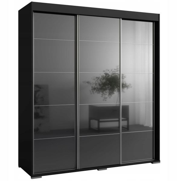 Szafa przesuwna Como 3D 180 Czarna (lacobel) 668525