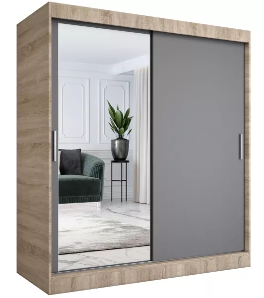 Szafa przesuwna dąb sonoma + antracyt 180 cm - Avtica 708267