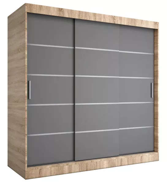 Szafa przesuwna dąb sonoma + antracyt 200 cm - Xyax 759171