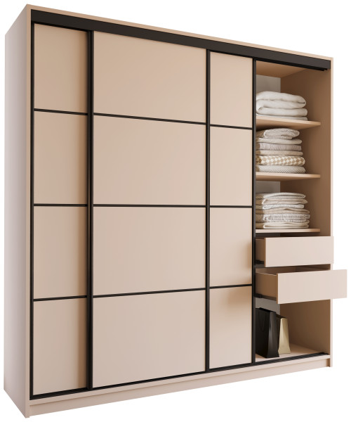 Szafa przesuwna do sypialni 200 cm LOFT beż piaskowy 527303