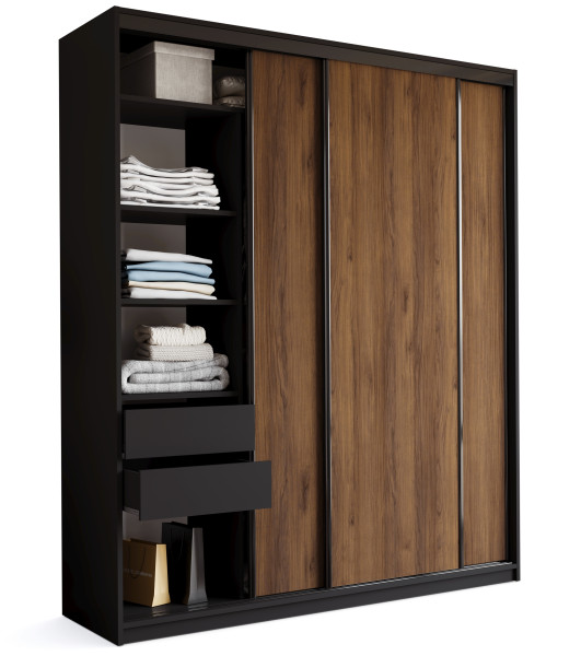 Szafa przesuwna do sypialni 200 LOFT MAX orzech 972353
