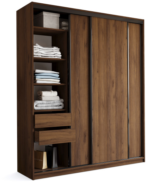 Szafa przesuwna do sypialni 200 LOFT MAX orzech 972321