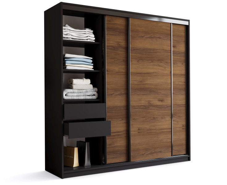 Szafa przesuwna do sypialni 200 LOFT orzech 970218
