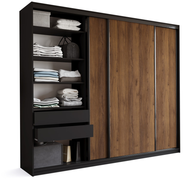 Szafa przesuwna do sypialni 280 LOFT MAX orzech 972330