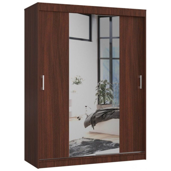 Szafa przesuwna do sypialni z lustrem, NOTTE, 150 cm, wenge | TYLETEGOTU 986013