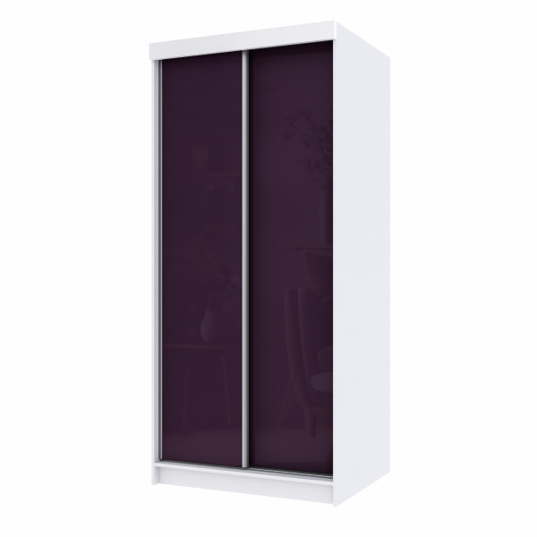 Szafa przesuwna dwudrzwiowa PARIS 100 cm fioletowy połysk 1001810
