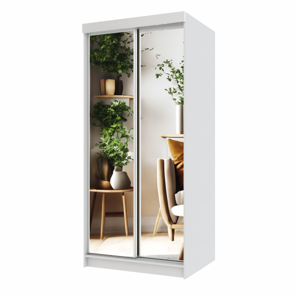 Szafa przesuwna dwudrzwiowa PARIS 100 cm lustro 1001796