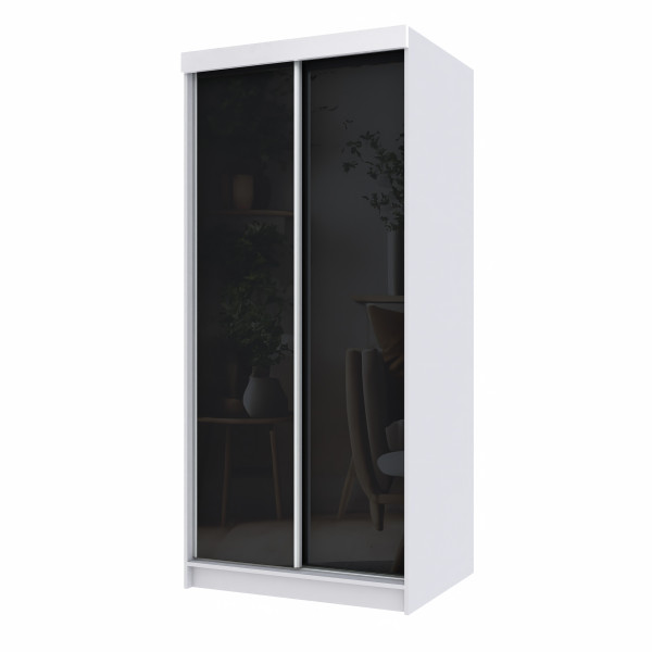 Szafa przesuwna dwudrzwiowa PARIS 125 cm czarny połysk 1001801