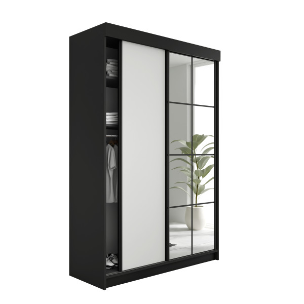 SZAFA PRZESUWNA FARO 167x205x59cm - Czarny i Biały 550852