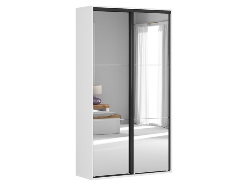 Szafa przesuwna Flex 120 cm z lustrem biała 45419