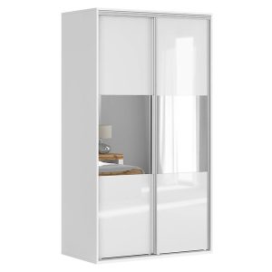 Szafa przesuwna Flex 120 cm z lustrem biały połysk 34449 Szafa przesuwna Flex 120 cm z lustrem biały połysk 34449