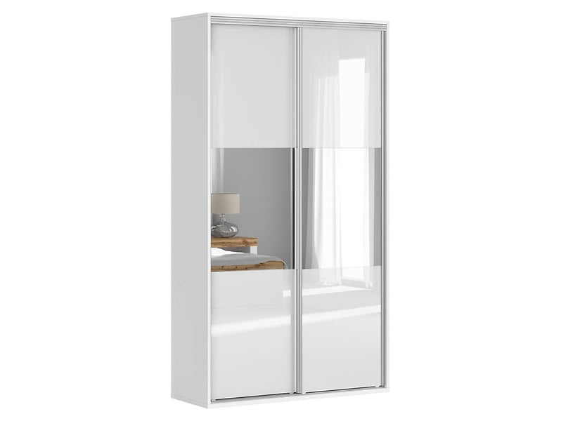 Szafa przesuwna Flex 120 cm z lustrem biały połysk 34448