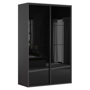 Szafa przesuwna Flex 150 cm grafit/czarny połysk 56354 Szafa przesuwna Flex 150 cm grafit/czarny połysk 56354
