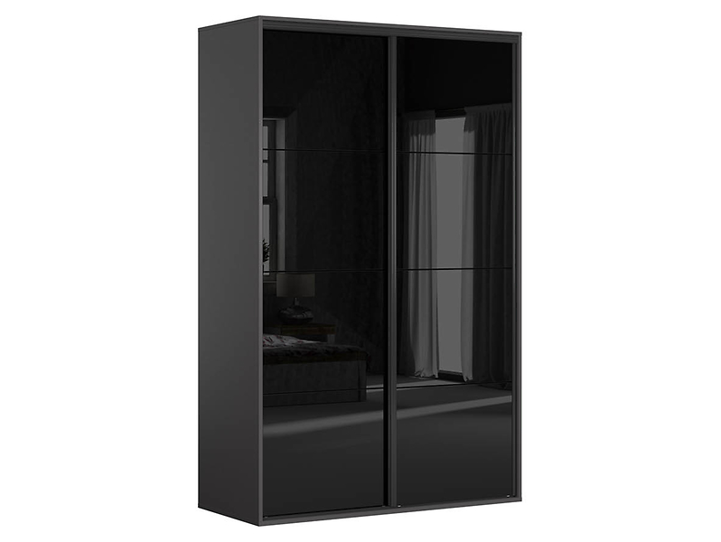 Szafa przesuwna Flex 150 cm grafit/czarny połysk 56354