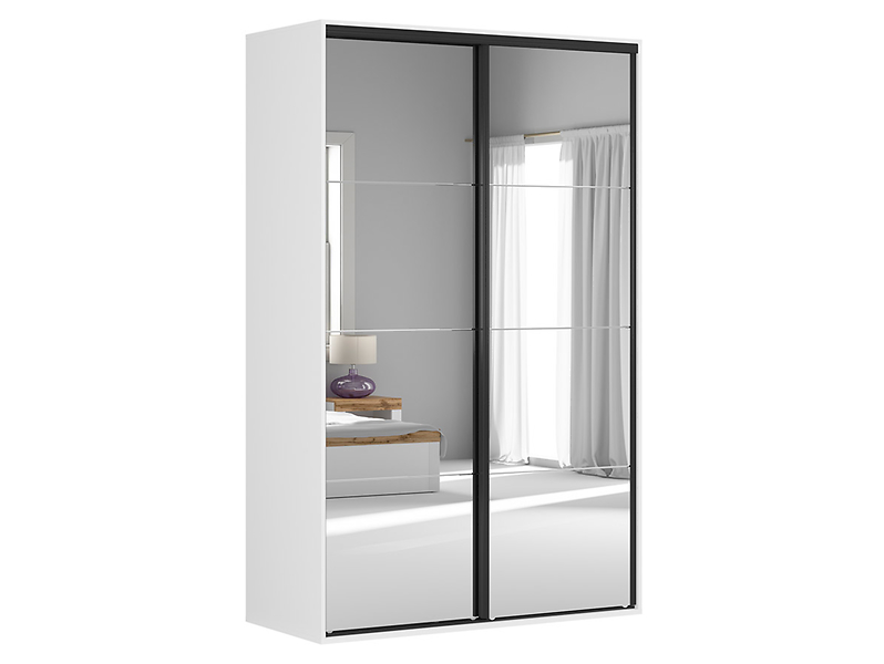 Szafa przesuwna Flex 150 cm z lustrem biała 45418