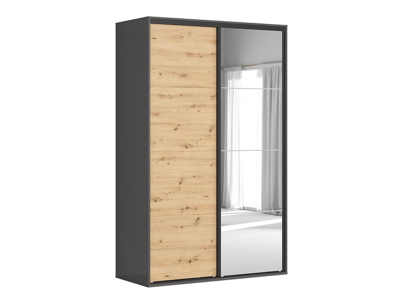 Szafa przesuwna Flex 150 cm z lustrem grafit/dąb artisan 360103