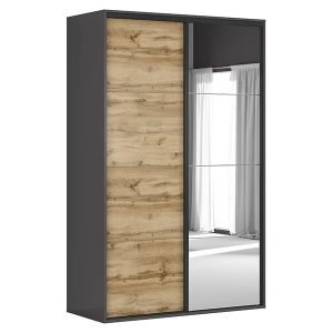 Szafa przesuwna Flex 150 cm z lustrem grafit/dąb wotan 56345 Szafa przesuwna Flex 150 cm z lustrem grafit/dąb wotan 56345
