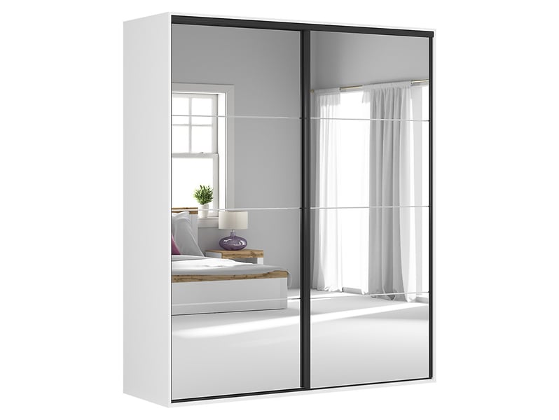 Szafa przesuwna Flex 200 cm z lustrem biała 45417