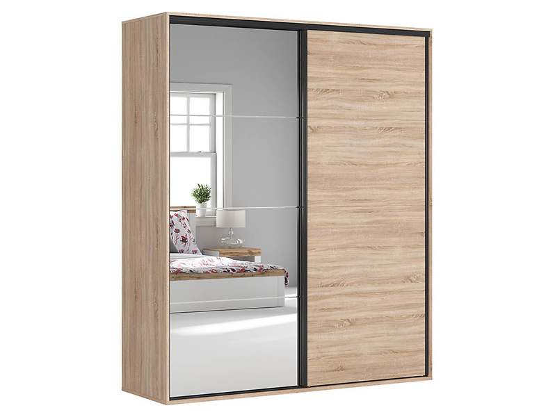 Szafa przesuwna Flex 200 cm z lustrem dąb sonoma 45979