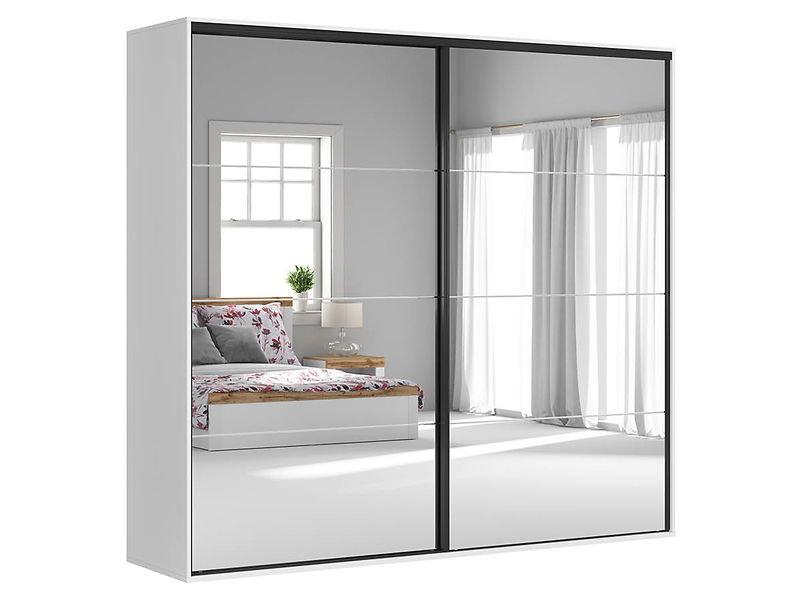 Szafa przesuwna Flex 260 cm z lustrem biała 45976