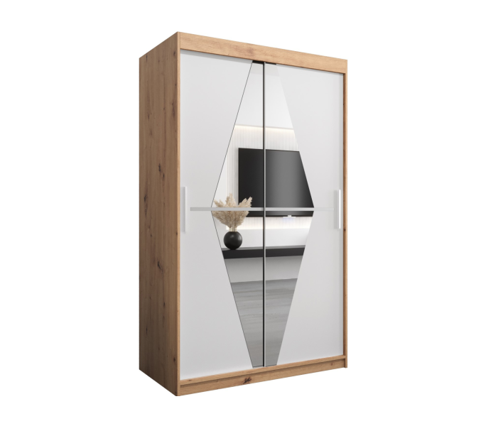 Szafa przesuwna garderoba BOLIWIA 120 dąb artisan + biały mat 693104