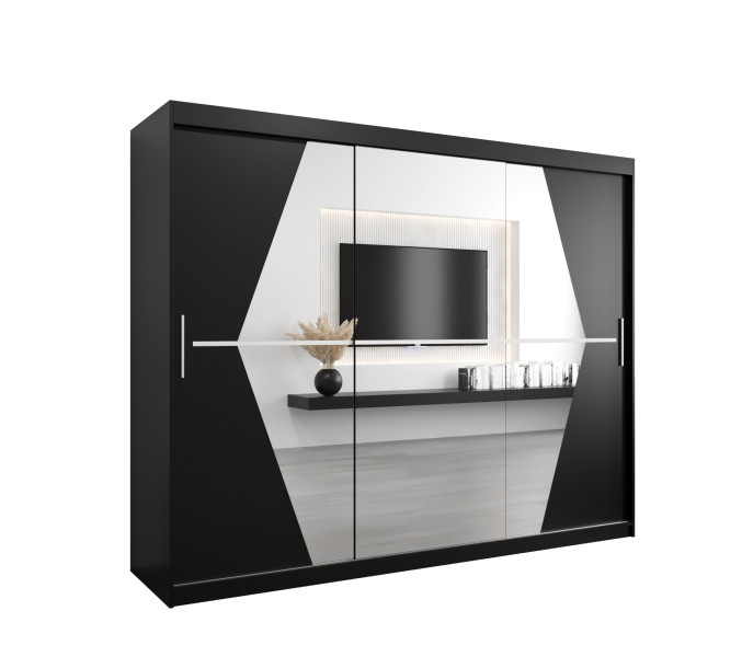 Szafa przesuwna garderoba BOLIWIA 250 czarny mat + czarny mat 693174