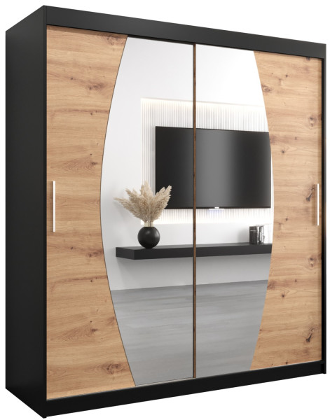 Szafa przesuwna Garderoba Elypse 180 czarny + artisan 87961