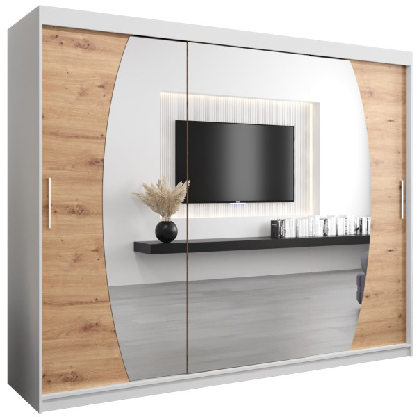 Szafa przesuwna Garderoba Elypse 250 biały + artisan 88353