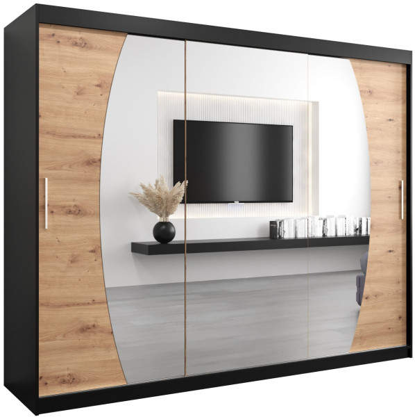 Szafa przesuwna Garderoba Elypse 250 czarny + artisan 87946
