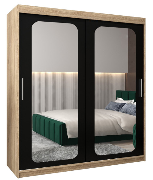 Szafa przesuwna Garderoba PROMO T3 180 sonoma/czarny 311678