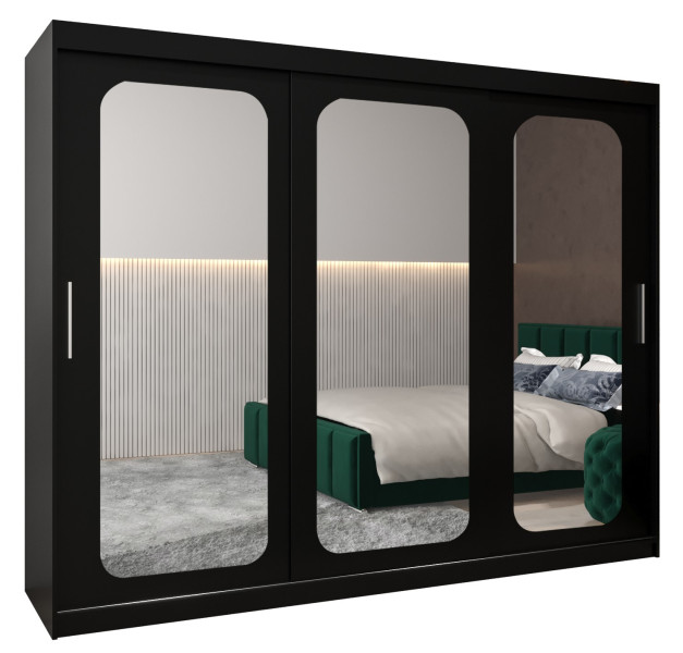 Szafa przesuwna Garderoba PROMO T3 250 czarny/czarny 311879