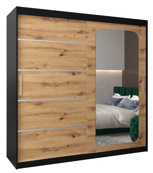 Szafa przesuwna Garderoba PROMO V2 200 czarny/artisan 311911