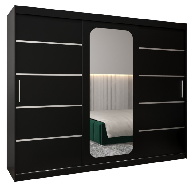 Szafa przesuwna Garderoba PROMO V2 250 czarny/czarny 311842