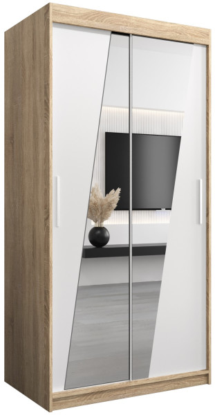 Szafa przesuwna Garderoba RHOMB 100 sonoma + biały 102640