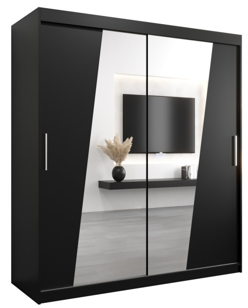 Szafa przesuwna Garderoba RHOMB 180 czarny + czarny 102655