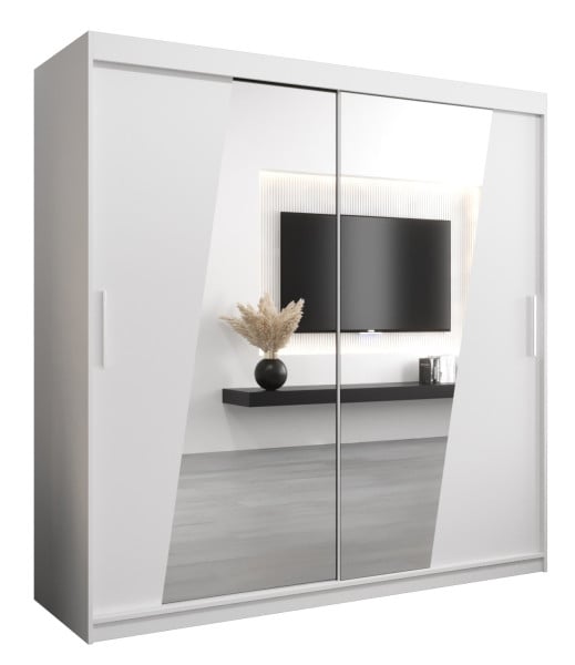 Szafa przesuwna Garderoba RHOMB 200 biały + biały 102646