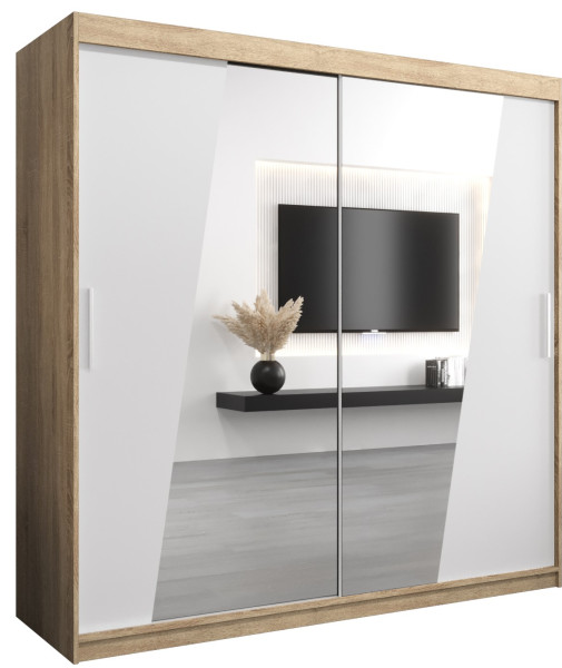 Szafa przesuwna Garderoba RHOMB 200 sonoma + biały 102622