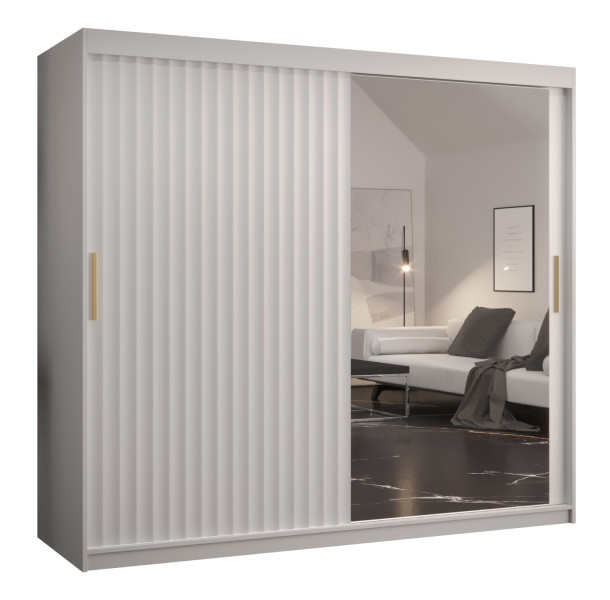 Szafa przesuwna Garderoba Riflo Wave 2 200 biały + biały 82450