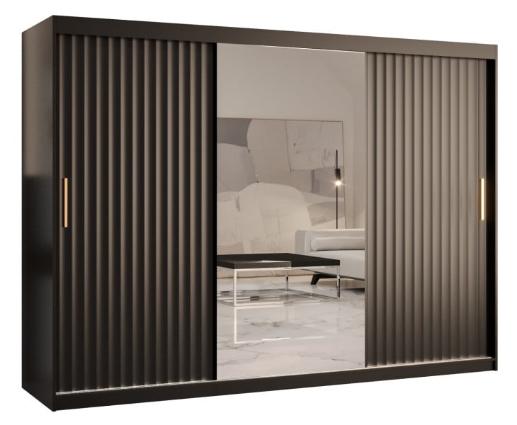 Szafa przesuwna Garderoba Riflo Wave 2 250 czarny + czarny 82215