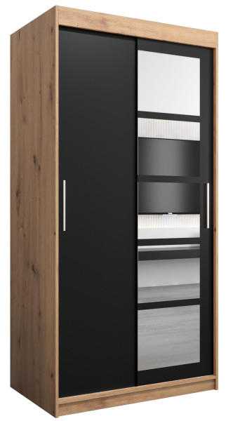 Szafa przesuwna garderoba ROMA 01 100 artisan + czarny 97352