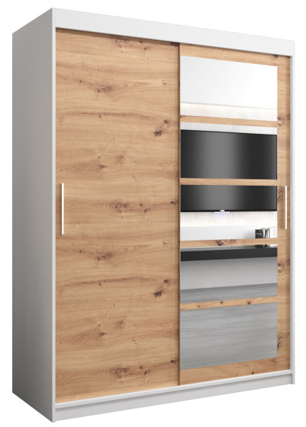 Szafa przesuwna garderoba ROMA 01 120 biały + artisan 97408
